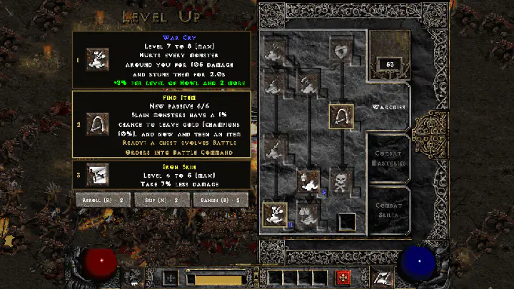 D2 Survivors levelup screenshot